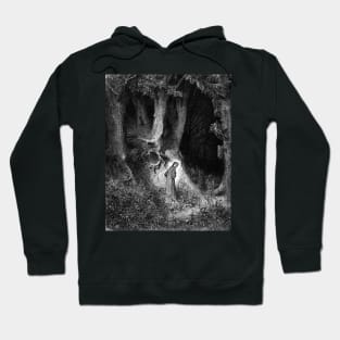 High Resolution Gustave Doré Illustration Within a Forest Dark Hoodie